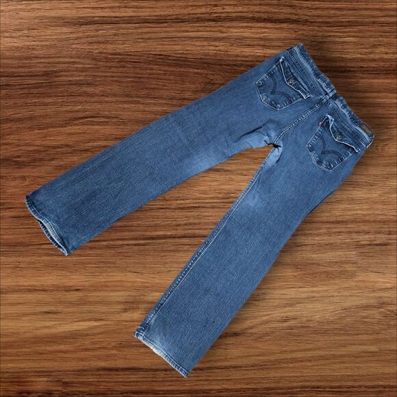 Levi's Perfect Waist 525 Straight Leg Stretch Blue Denim Jeans Plus Size - Picture 3 of 8